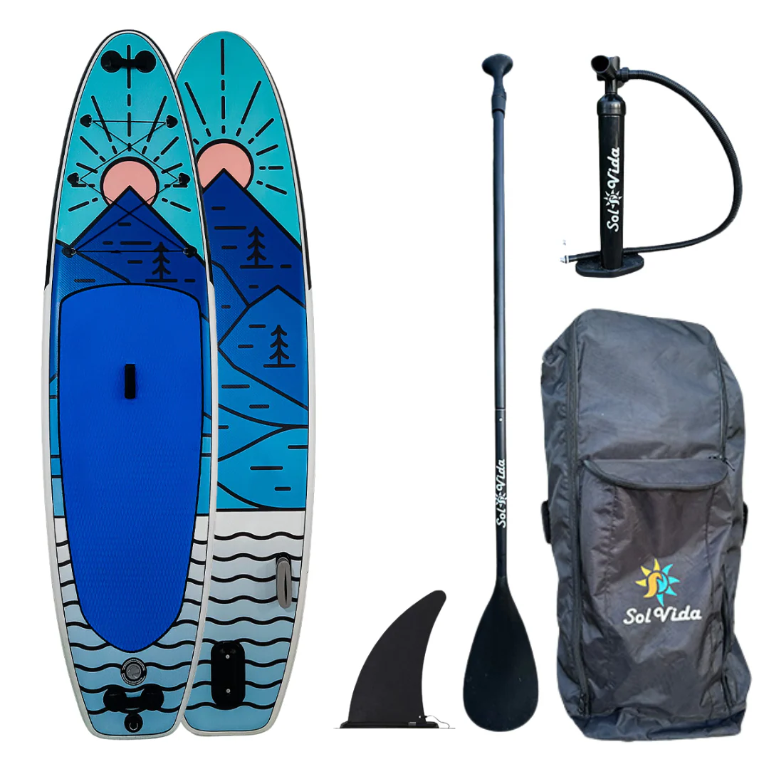SolVida VidaGlide Canyon Pack: 10' 6'' Inflatable Paddle Board + Paddle, Pump, Detachable Fin, & Carrying Case - Image 4