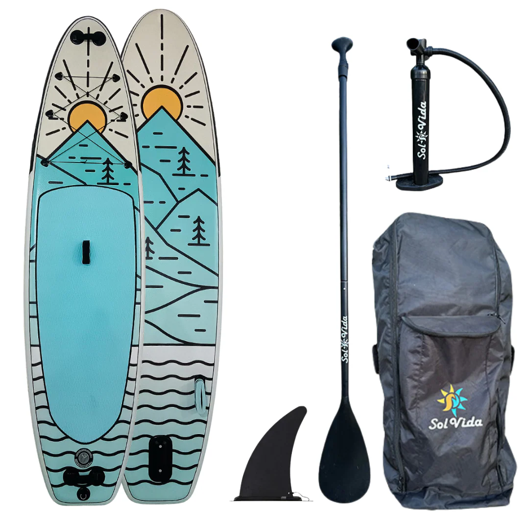 SolVida VidaGlide Canyon Pack: 10' 6'' Inflatable Paddle Board + Paddle, Pump, Detachable Fin, & Carrying Case - Image 5
