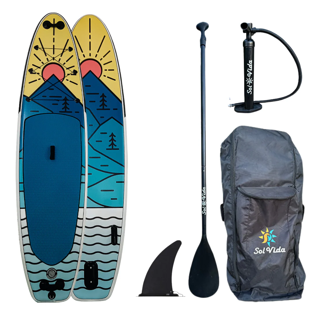 SolVida VidaGlide Canyon Pack: 10' 6'' Inflatable Paddle Board + Paddle, Pump, Detachable Fin, & Carrying Case - Image 6