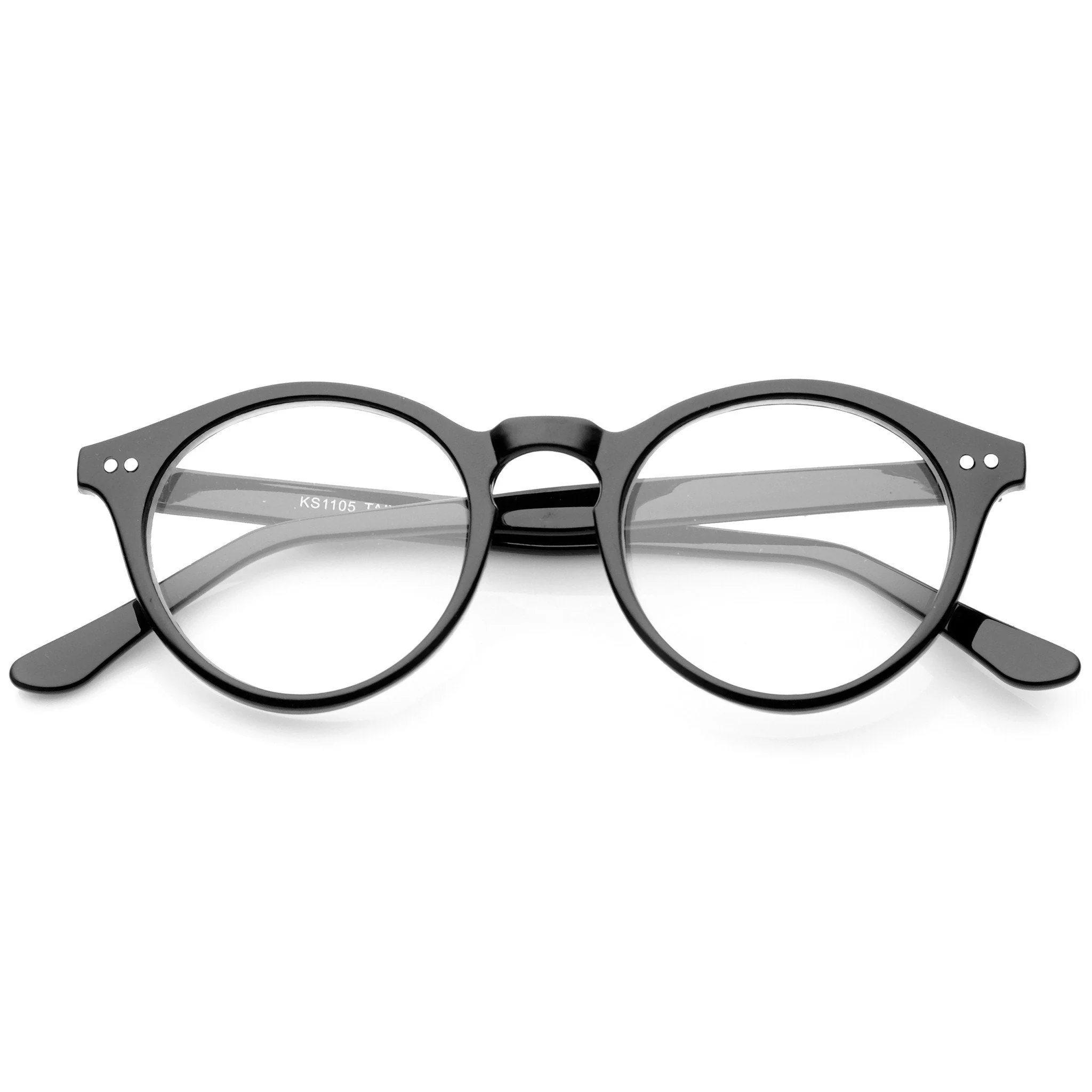 zeroUV Vintage European Clear Lens Small Round Glasses 8403 - Image 10