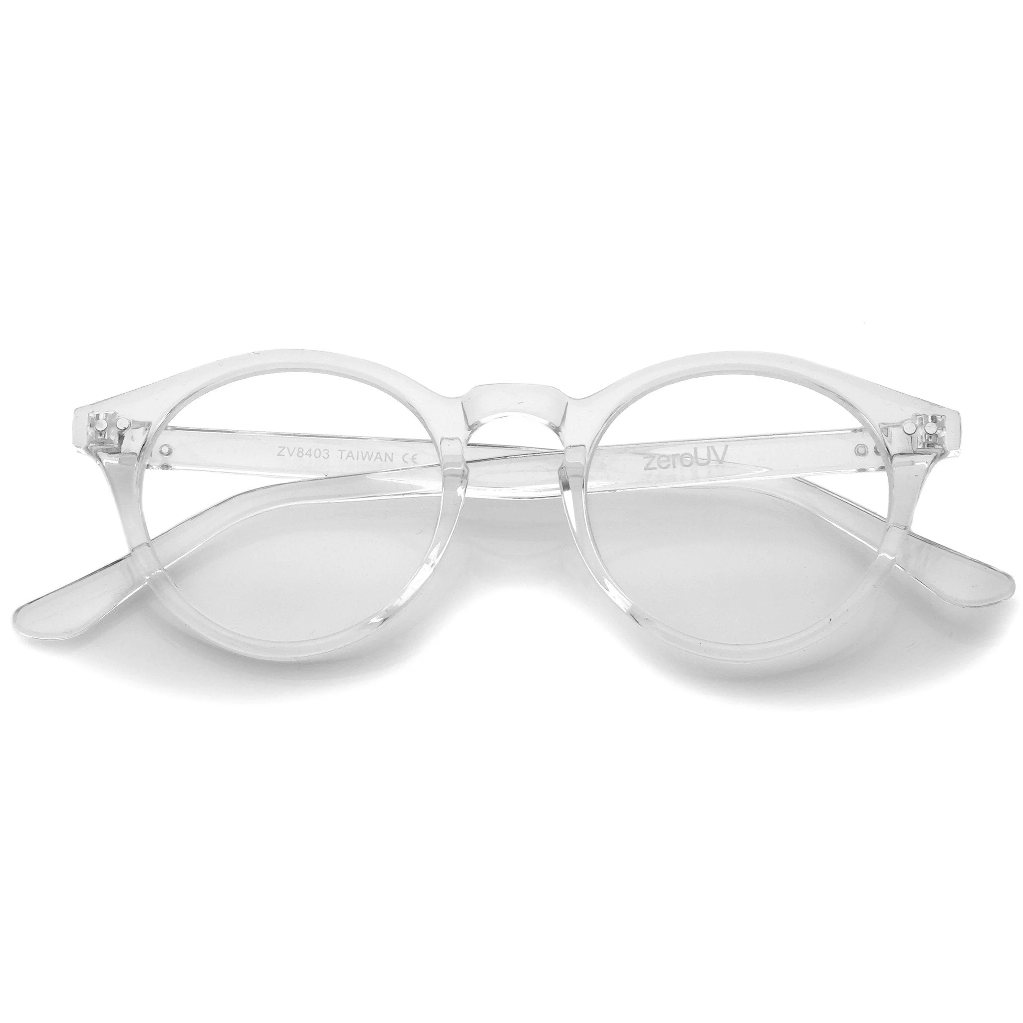 zeroUV Vintage European Clear Lens Small Round Glasses 8403 - Image 12