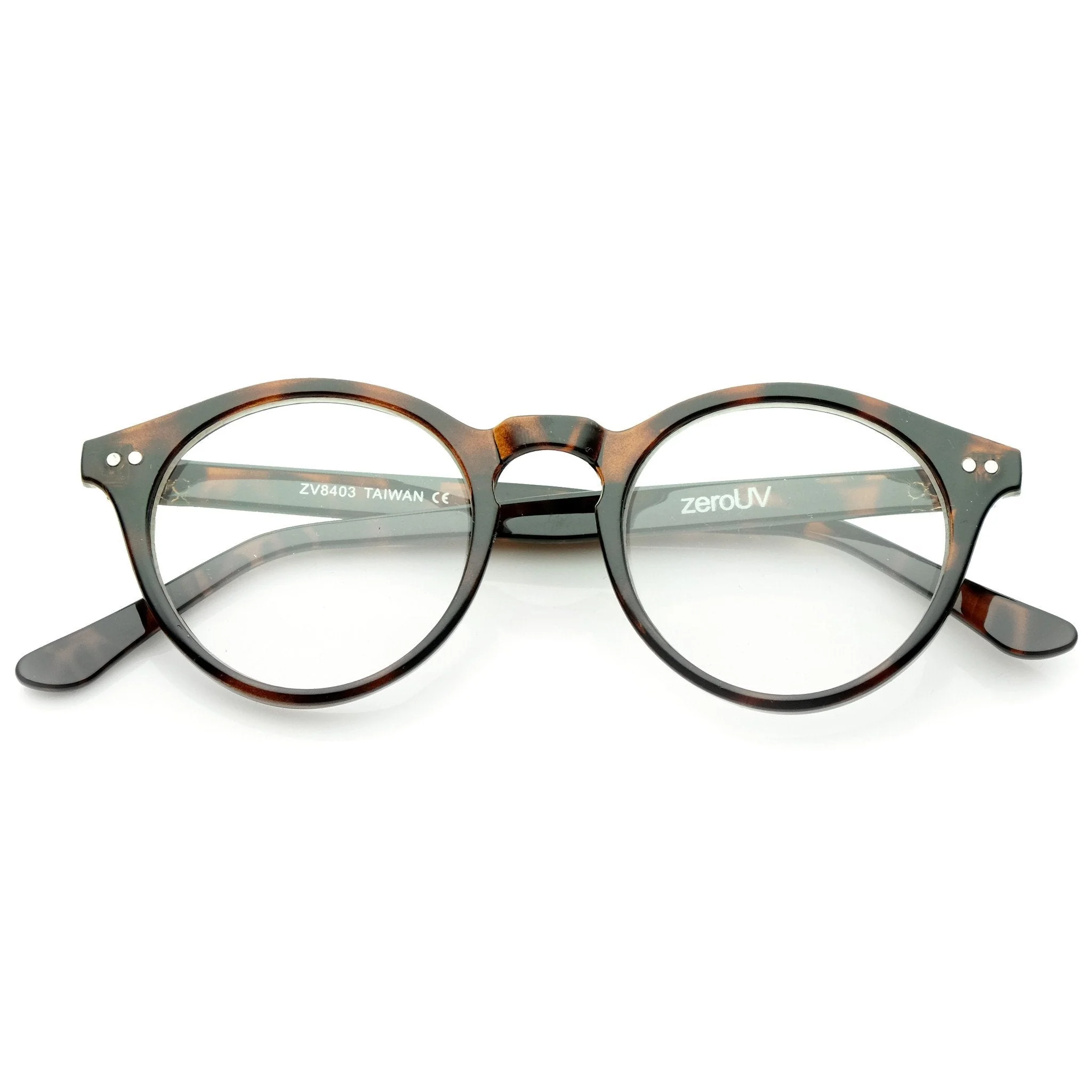 zeroUV Vintage European Clear Lens Small Round Glasses 8403 - Image 6