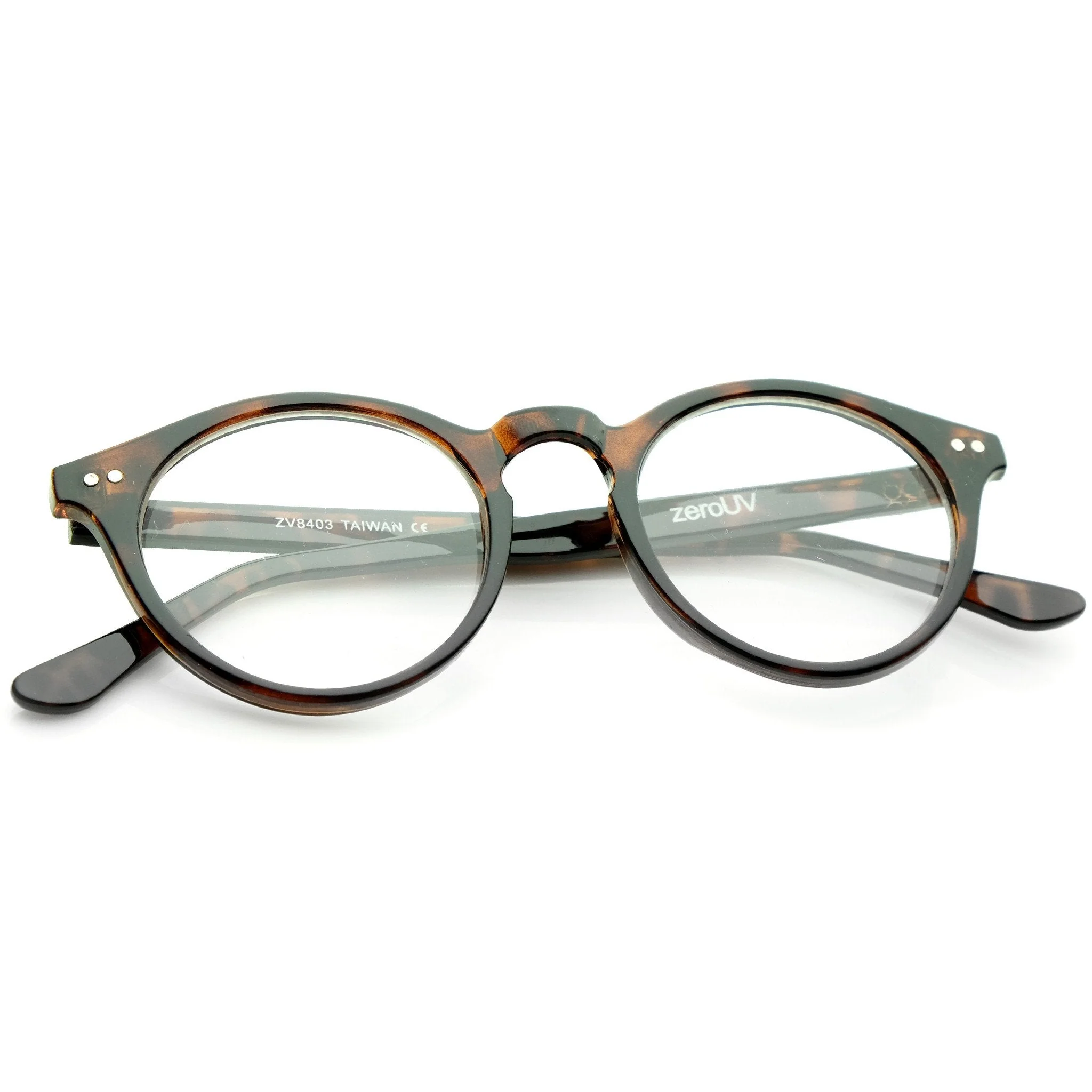 zeroUV Vintage European Clear Lens Small Round Glasses 8403 - Image 9