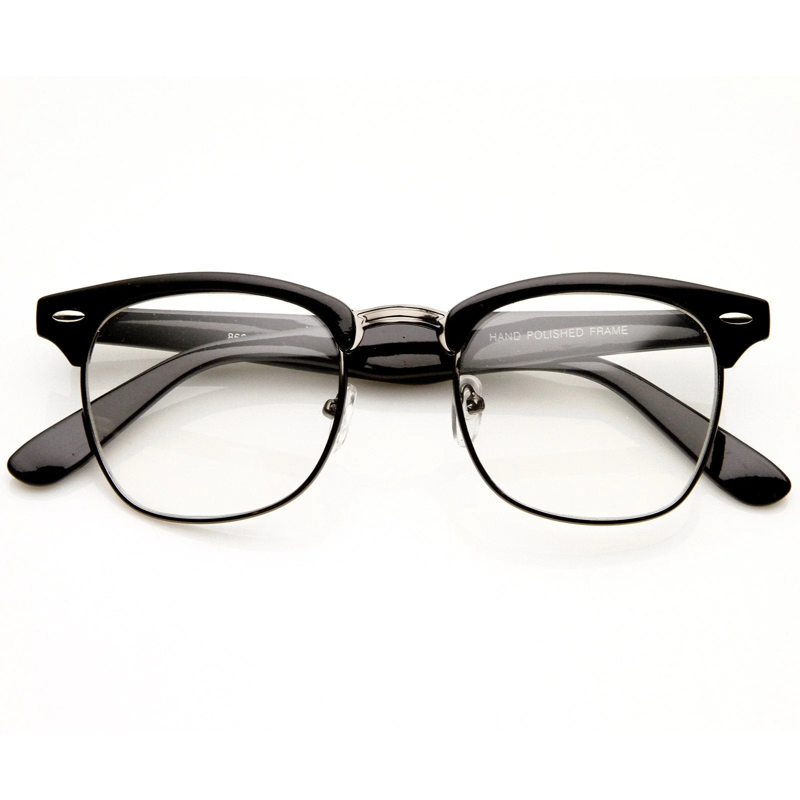 zeroUV Vintage Inspired Classic Horned Rim Half Frame Clear Lens Glasses 2933 - Image 11