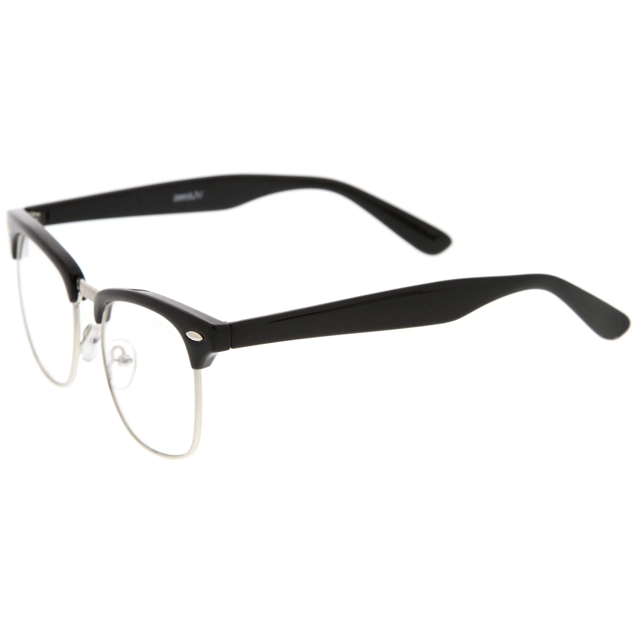 zeroUV Vintage Inspired Classic Horned Rim Half Frame Clear Lens Glasses 2933 - Image 13