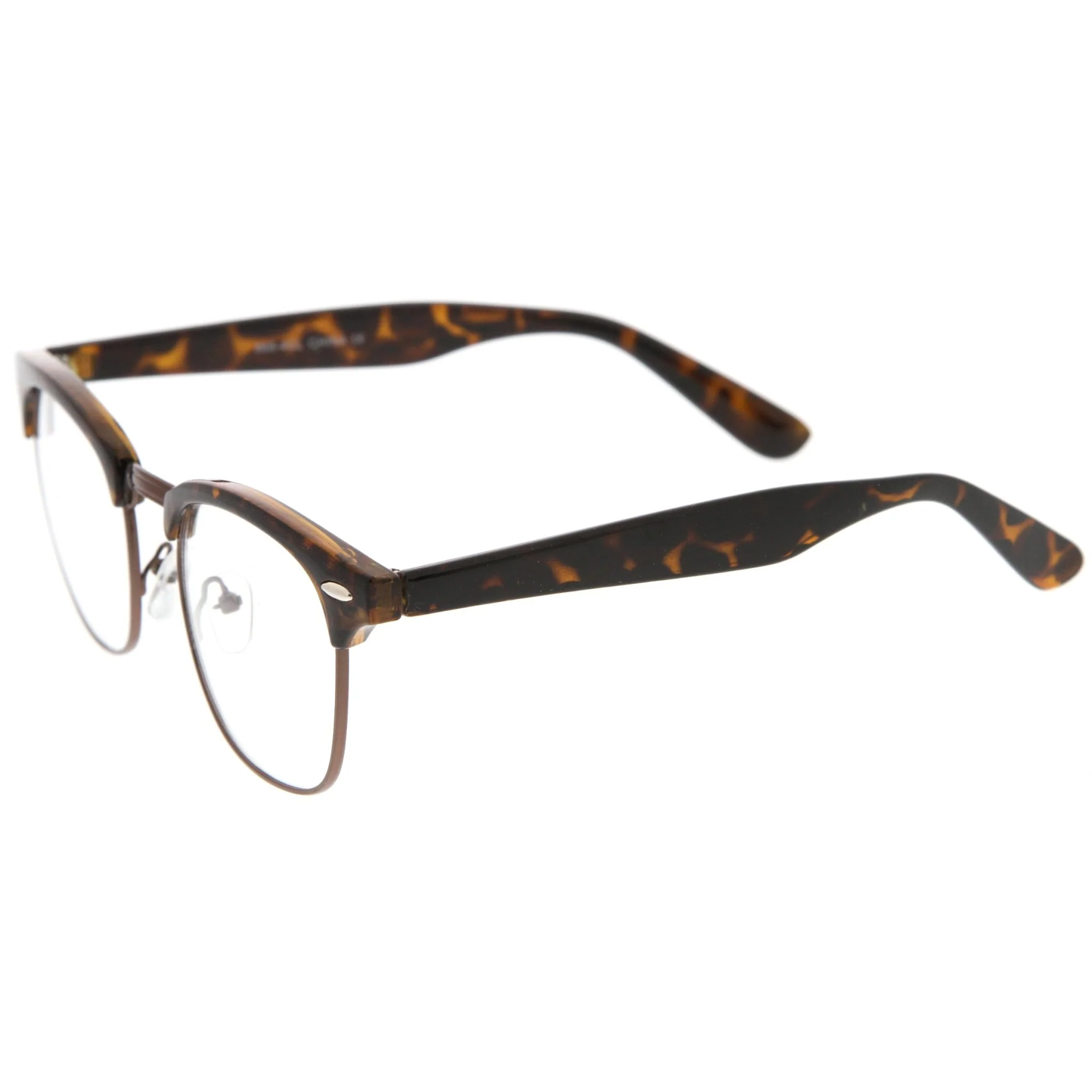 zeroUV Vintage Inspired Classic Horned Rim Half Frame Clear Lens Glasses 2933 - Image 17