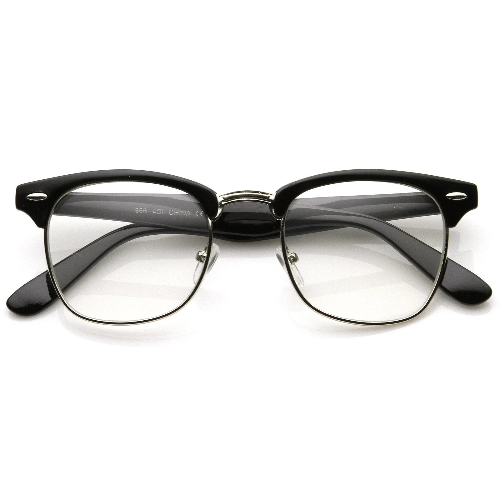 zeroUV Vintage Inspired Classic Horned Rim Half Frame Clear Lens Glasses 2933 - Image 19
