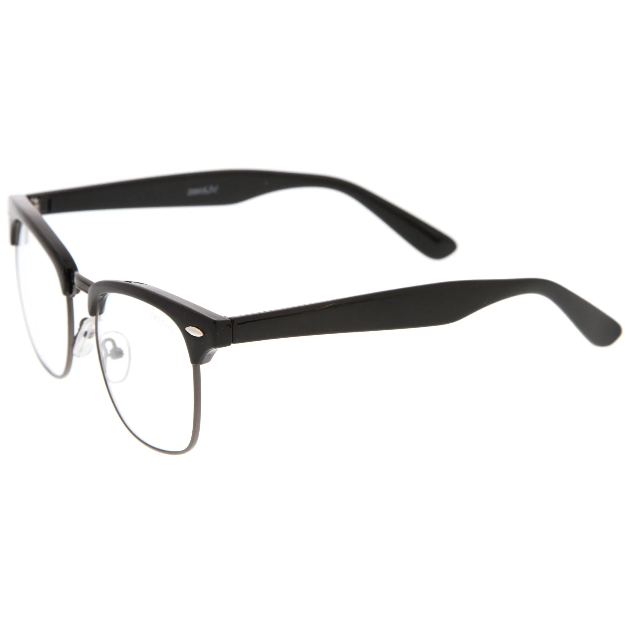 zeroUV Vintage Inspired Classic Horned Rim Half Frame Clear Lens Glasses 2933 - Image 21