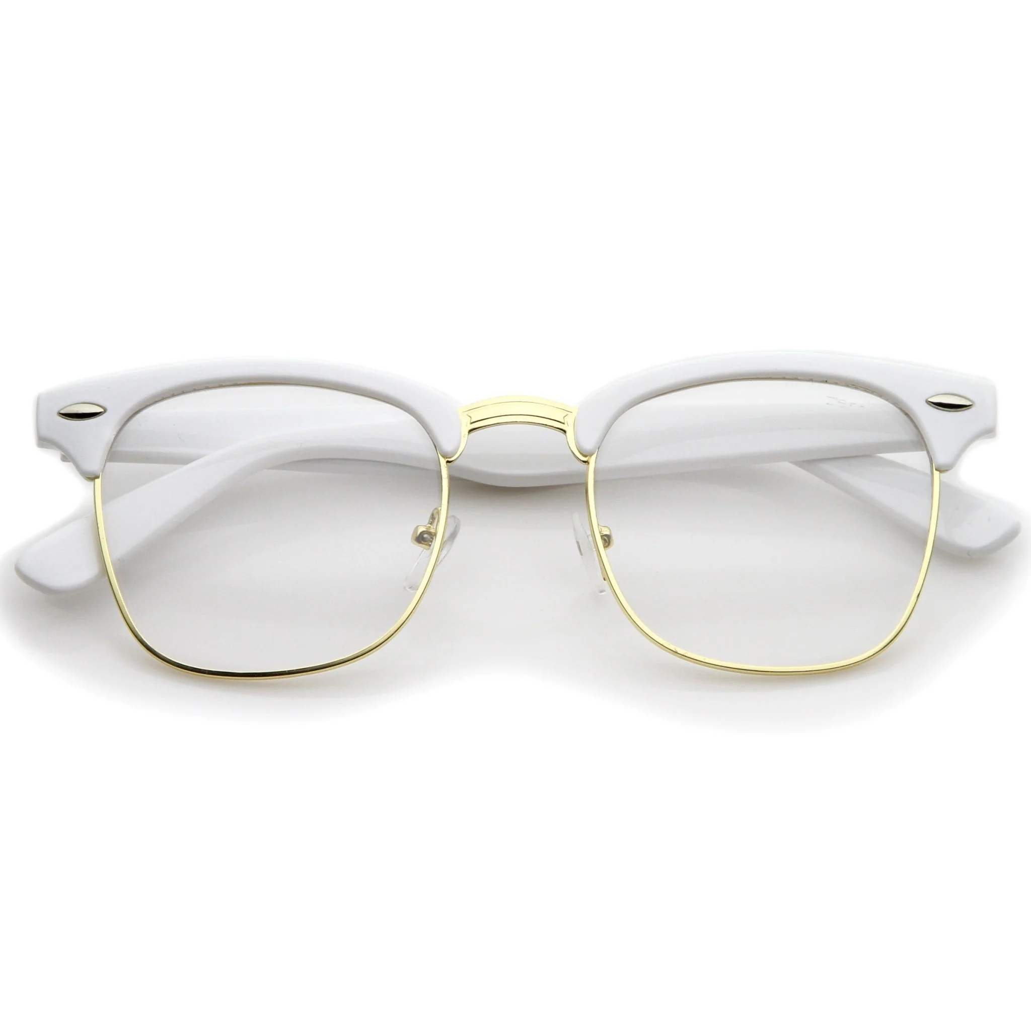 zeroUV Vintage Inspired Classic Horned Rim Half Frame Clear Lens Glasses 2933 - Image 23