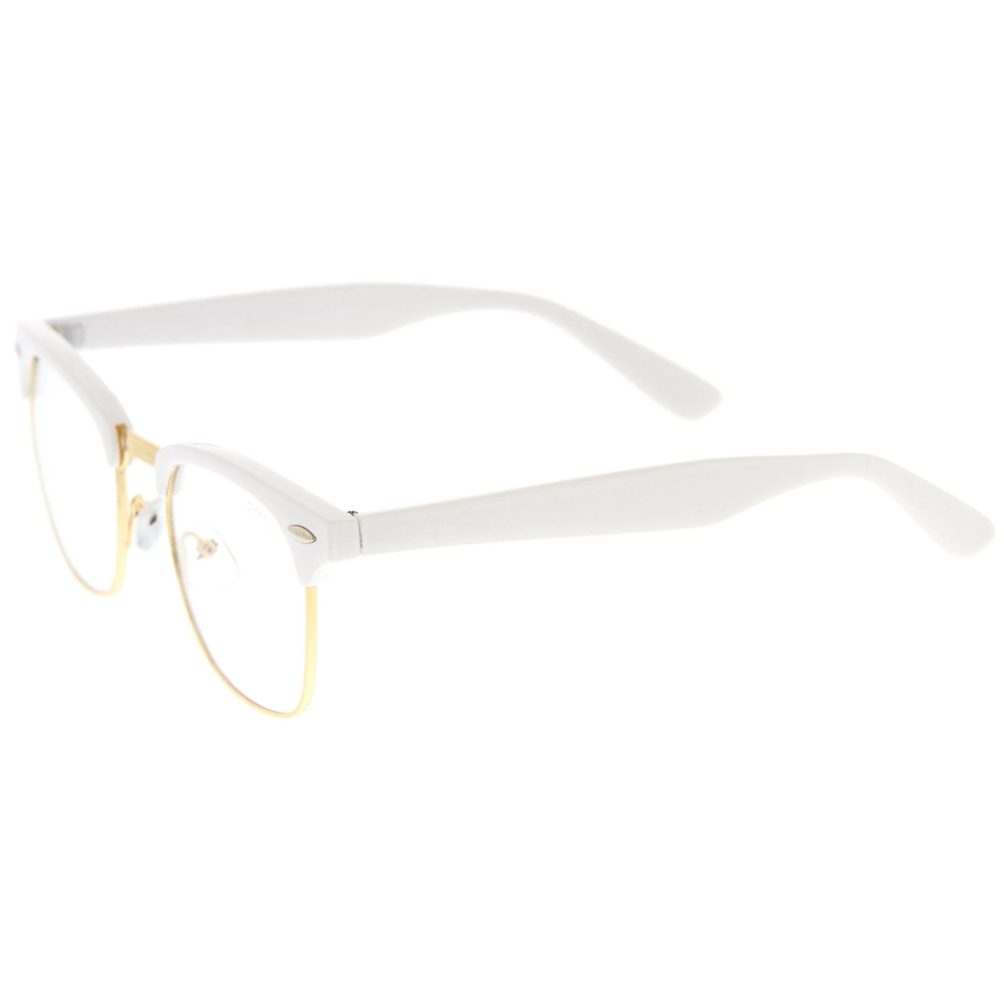 zeroUV Vintage Inspired Classic Horned Rim Half Frame Clear Lens Glasses 2933 - Image 25