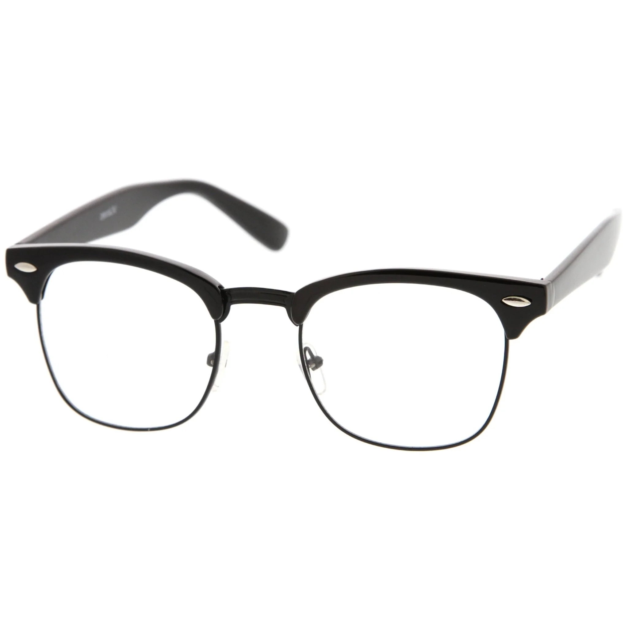 zeroUV Vintage Inspired Classic Horned Rim Half Frame Clear Lens Glasses 2933 - Image 28
