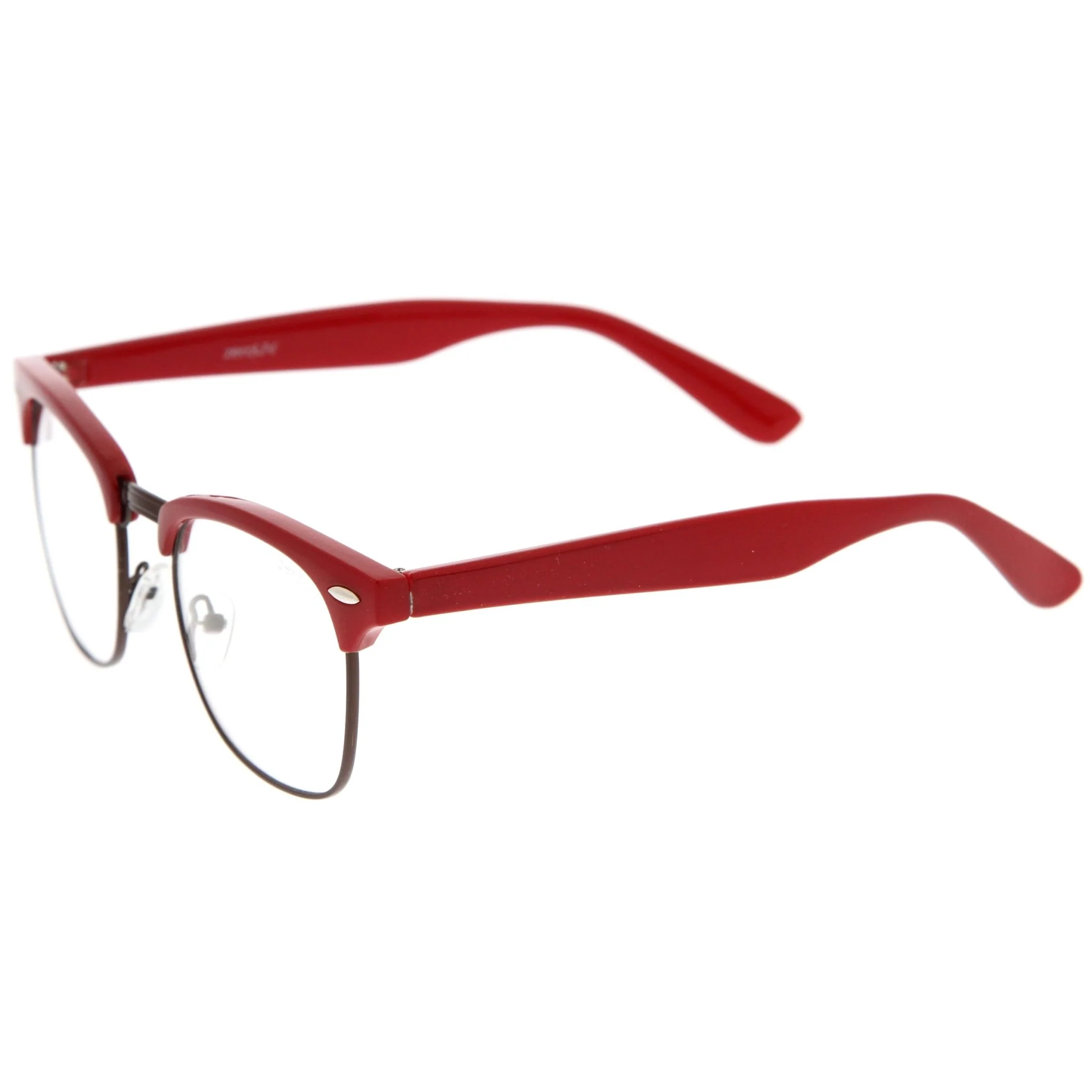 zeroUV Vintage Inspired Classic Horned Rim Half Frame Clear Lens Glasses 2933 - Image 32
