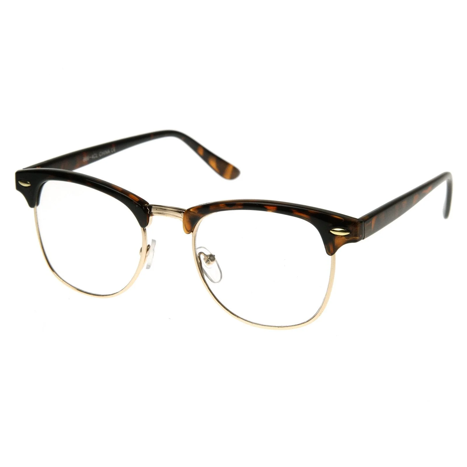 zeroUV Vintage Inspired Classic Horned Rim Half Frame Clear Lens Glasses 2933 - Image 4
