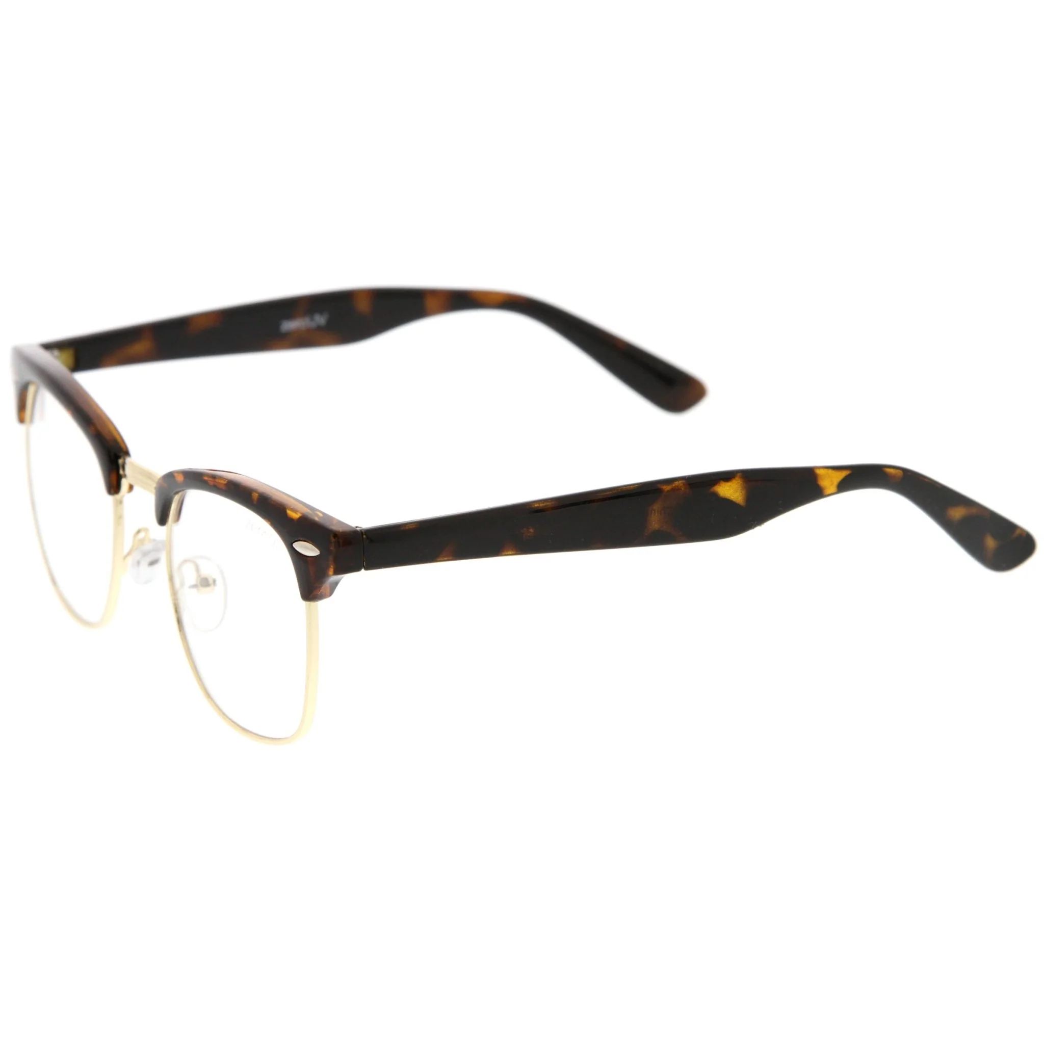 zeroUV Vintage Inspired Classic Horned Rim Half Frame Clear Lens Glasses 2933 - Image 5