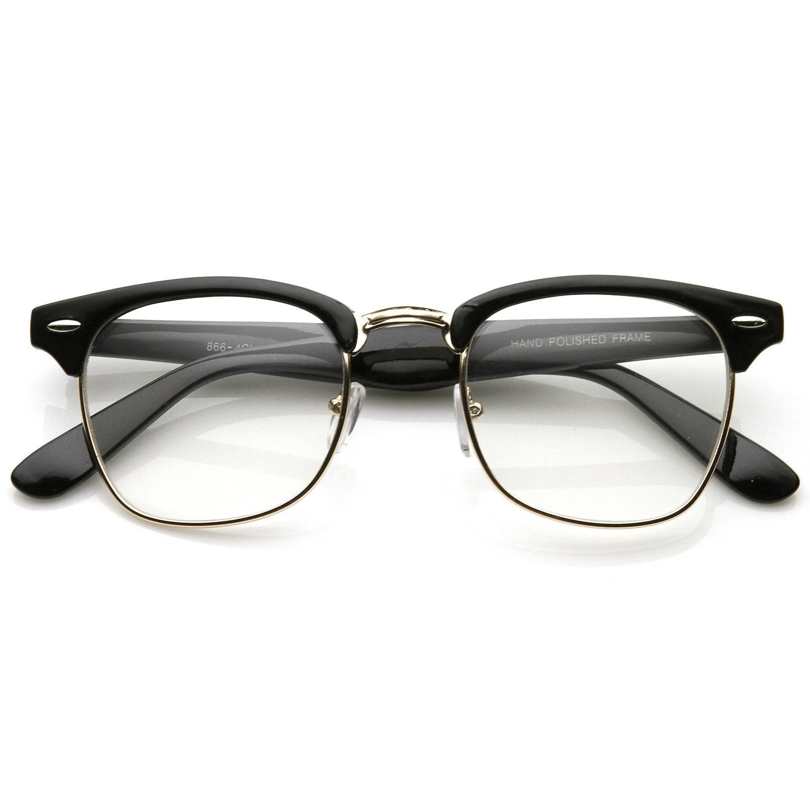 zeroUV Vintage Inspired Classic Horned Rim Half Frame Clear Lens Glasses 2933 - Image 7