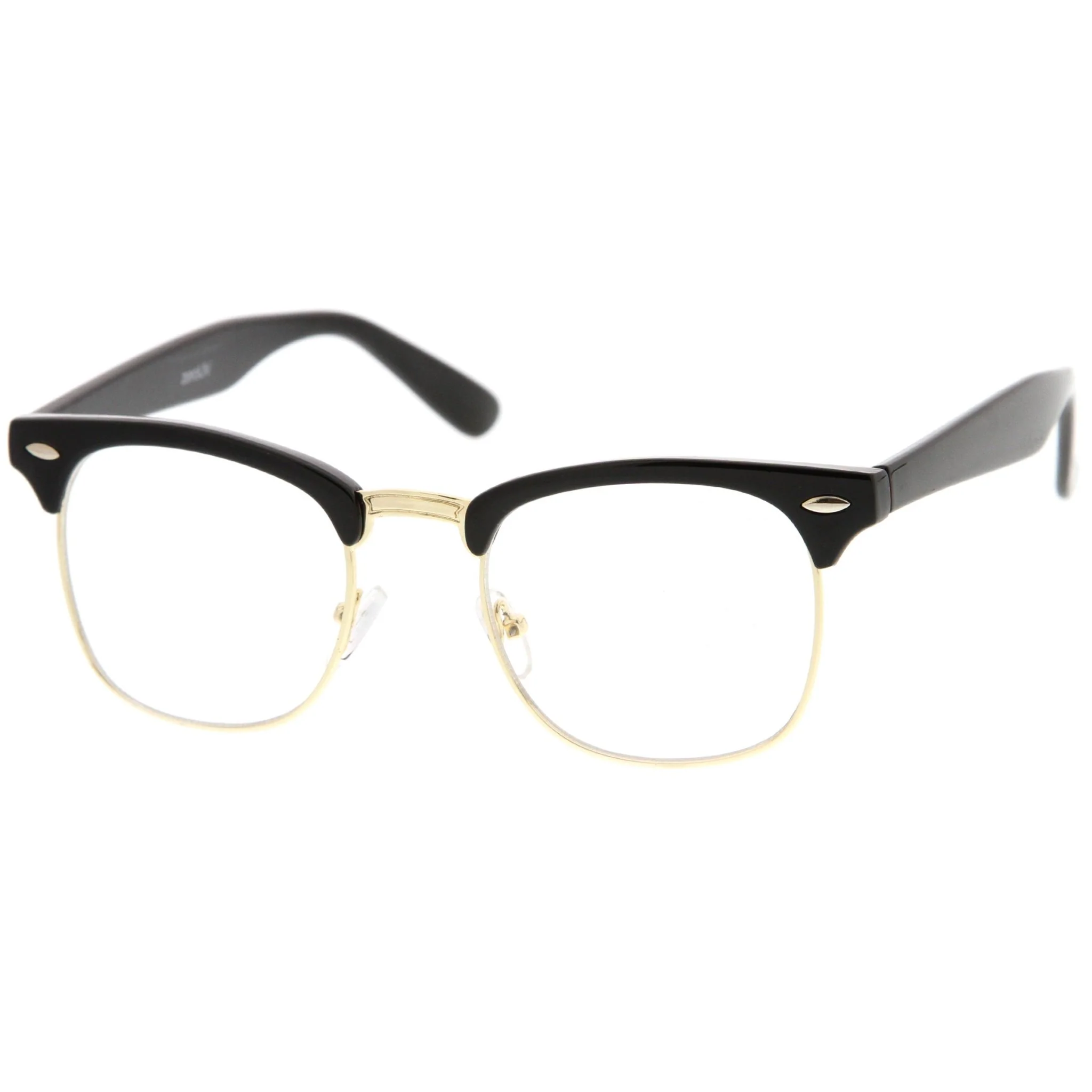 zeroUV Vintage Inspired Classic Horned Rim Half Frame Clear Lens Glasses 2933 - Image 8