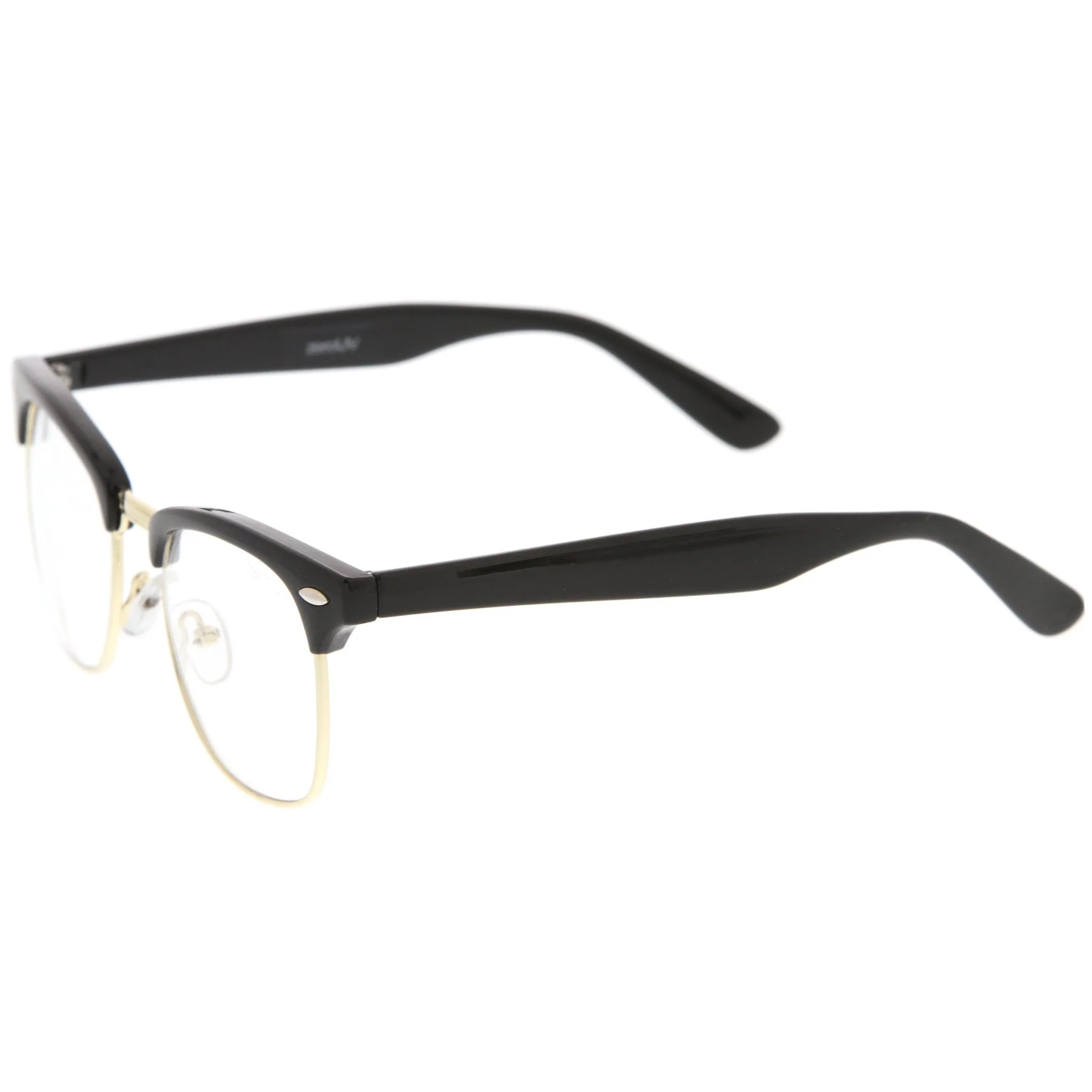 zeroUV Vintage Inspired Classic Horned Rim Half Frame Clear Lens Glasses 2933 - Image 9