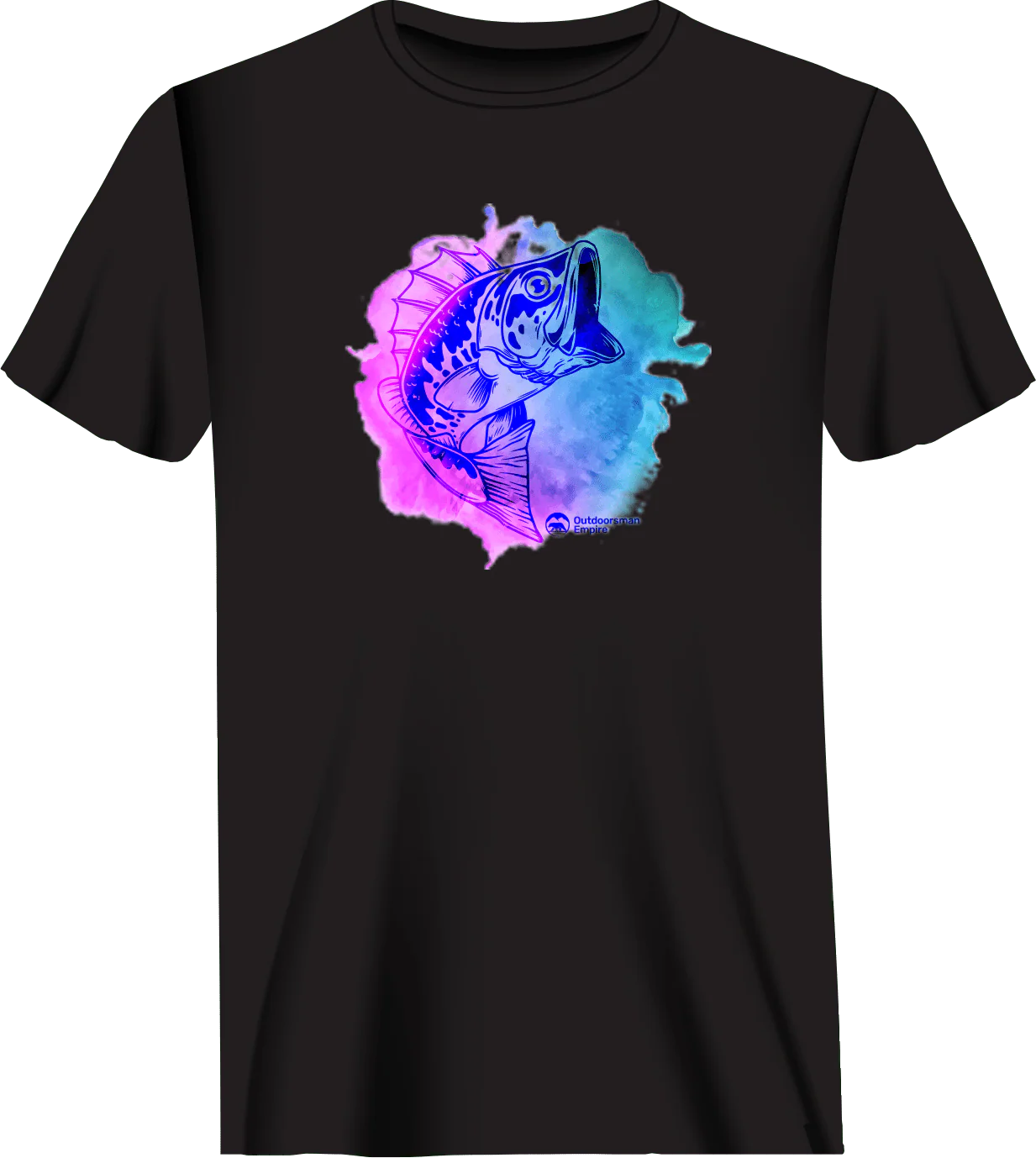 Outdoorzees Watercolor Fishing Man T-Shirt