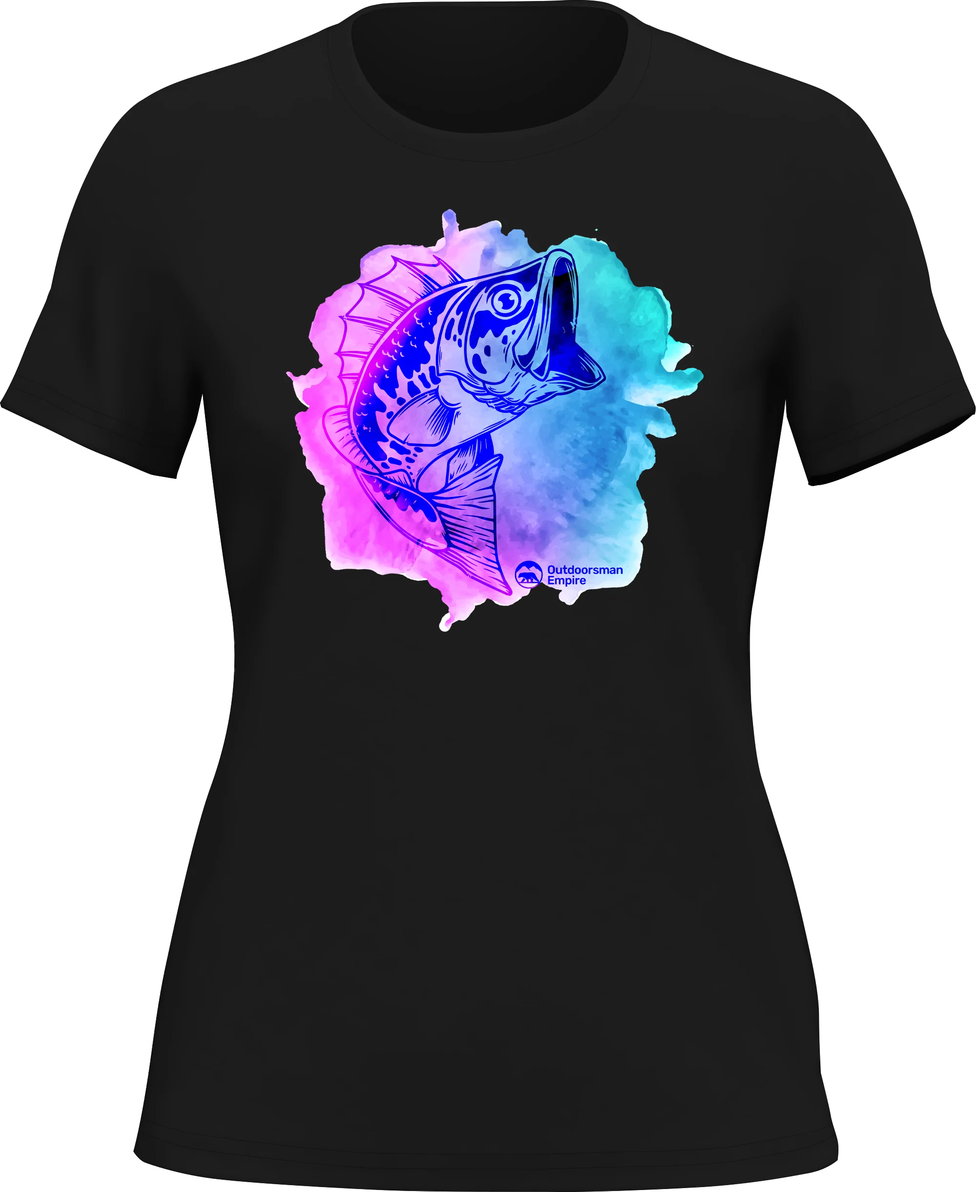 Outdoorzees Watercolor Fishing T-Shirt for Women
