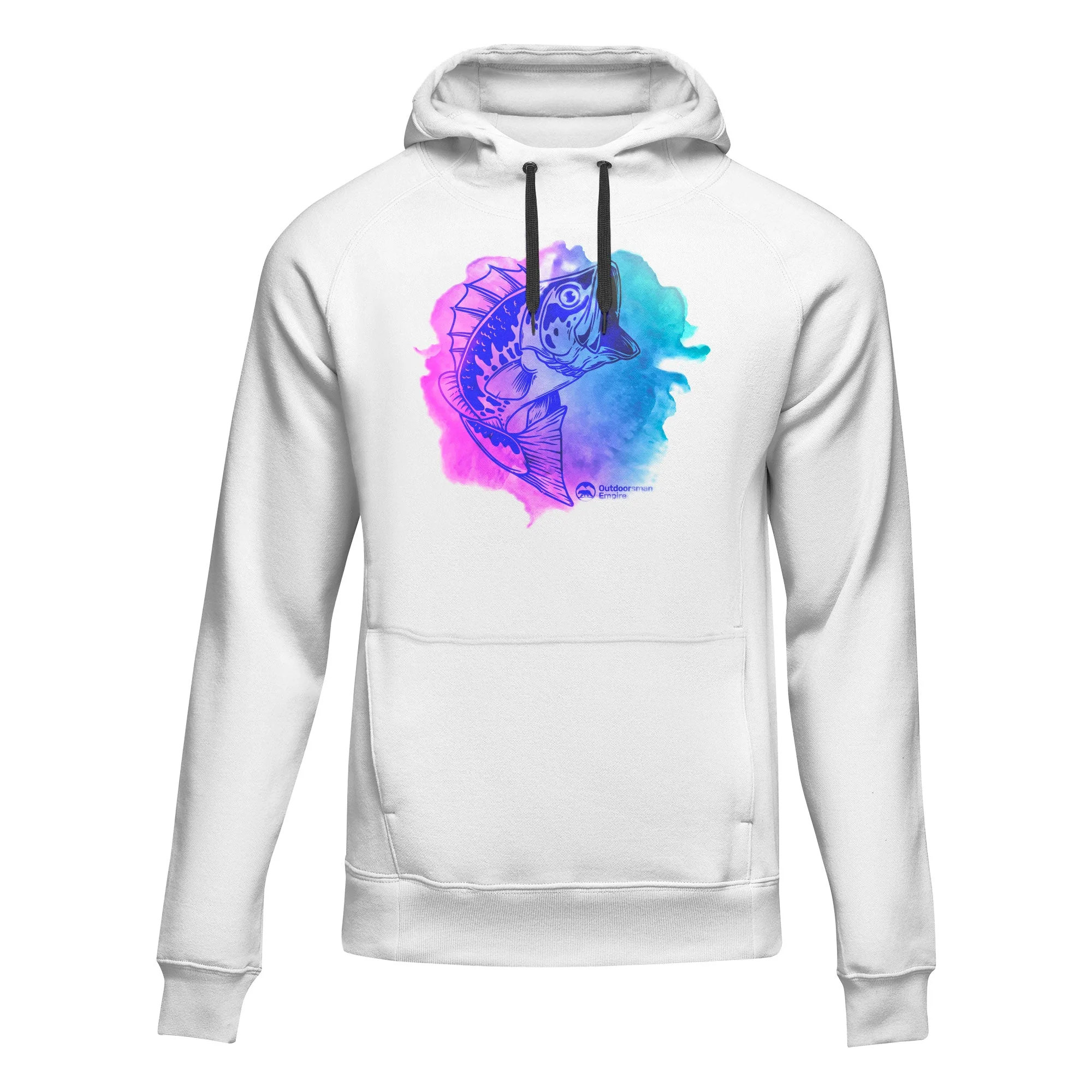 Outdoorzees Watercolor Fishing Unisex Hoodie - Image 2
