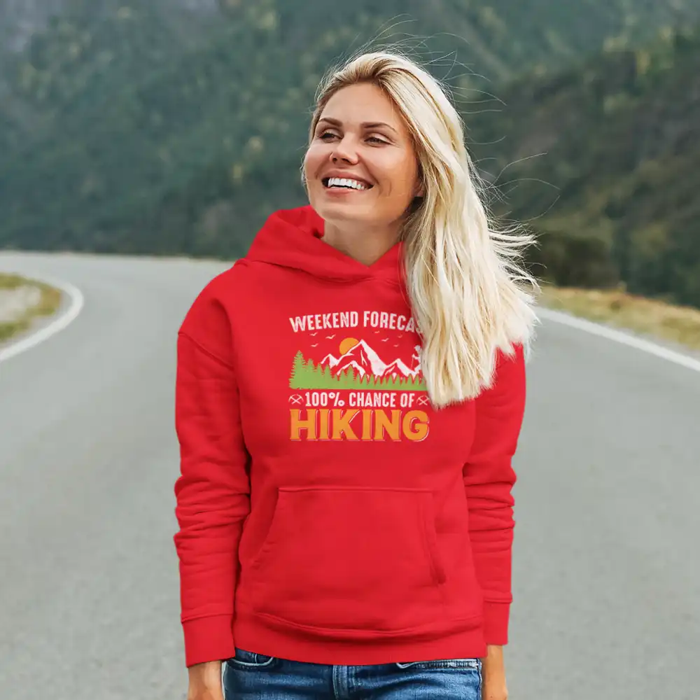 Outdoorzees Weekend Forecast 100% Hiking Unisex Hoodie - Image 5