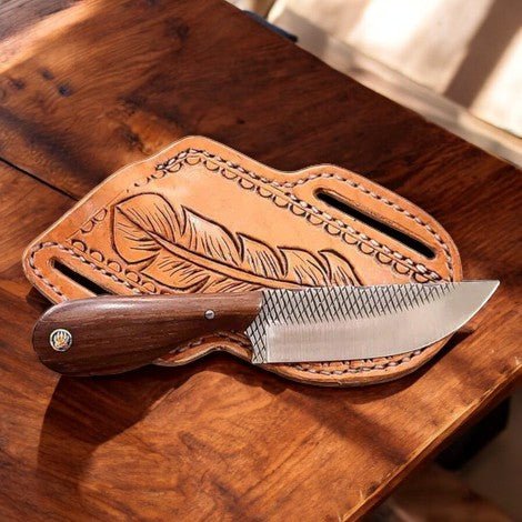 Damascus Knife Store Western Frontier Cowboy Knife – Rosewood Handle