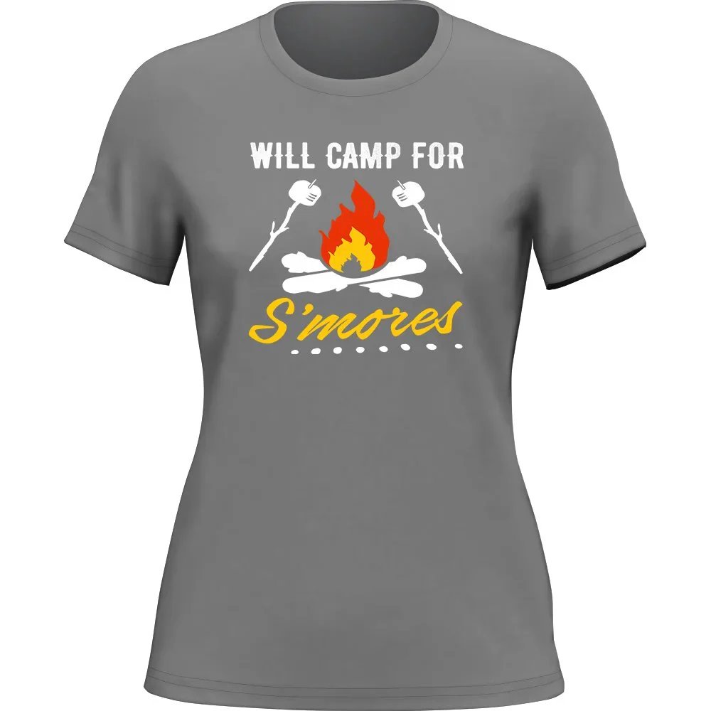 Outdoorzees Will Camp For Smores Women T-Shirt / Fitted T-Shirt - Image 2