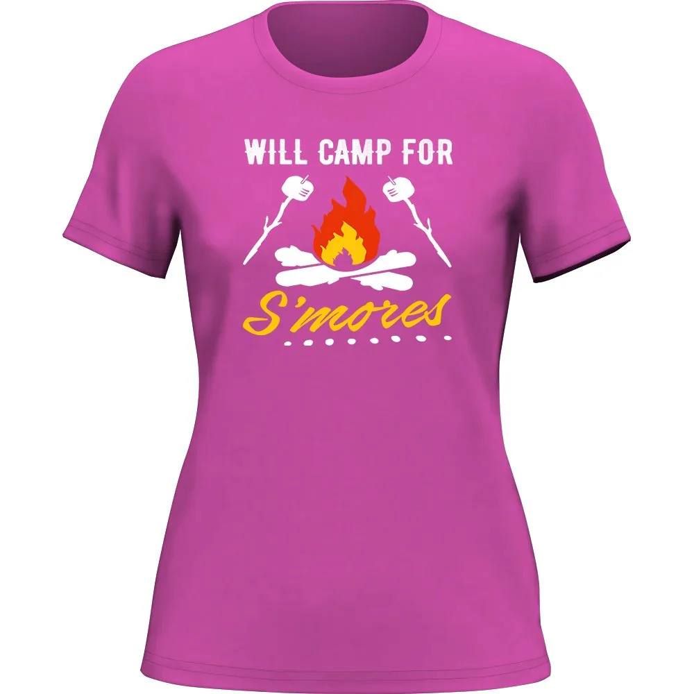 Outdoorzees Will Camp For Smores Women T-Shirt / Fitted T-Shirt - Image 3