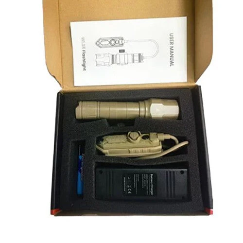 MUCITUP WL-25 Tactical Weaponlight Flashlight, 1200LM, USB Rechargeable – Black or Tan