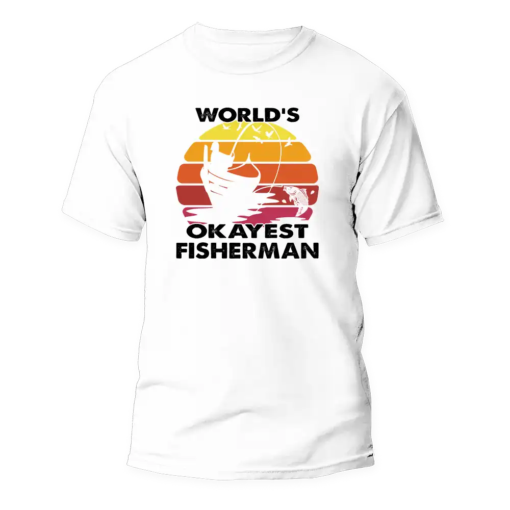 Outdoorzees World's Okayest Fisherman Man T-Shirt - Image 3