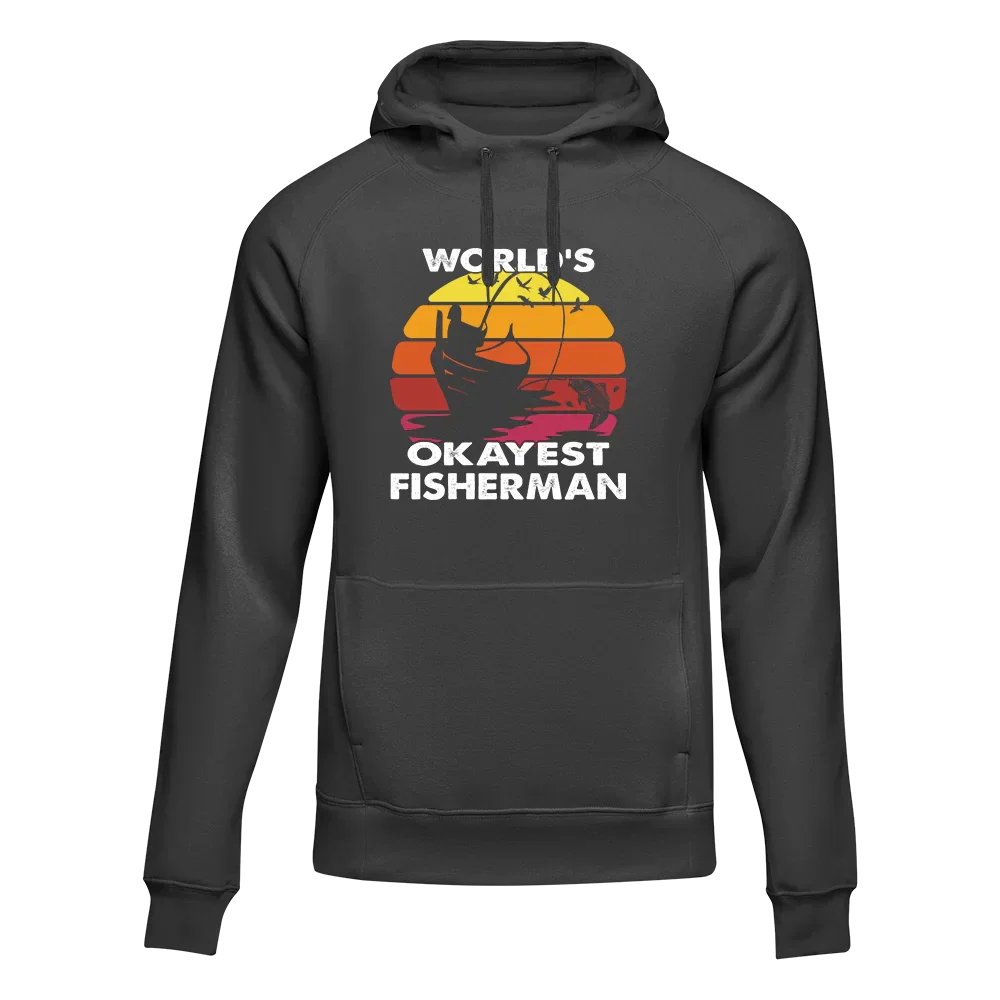 Outdoorzees World's Okayest Fisherman Unisex Hoodie - Image 2